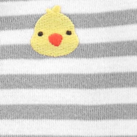 5/$25 Carter's | Chick Striped Zip-Up Footless Sleep & Play | Size 6months - Picture 2 of 6